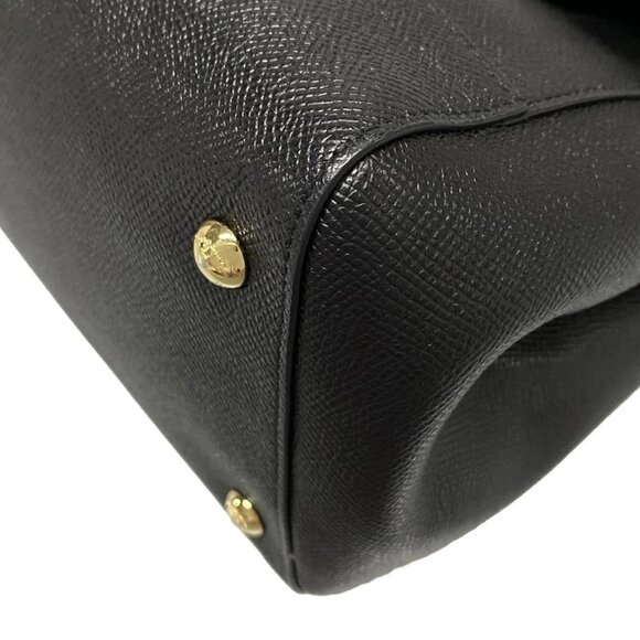 Auth Salvatore Ferragamo Vara 218375 Black Leather Handbag - Picture 4 of 16